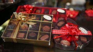 heart shape chocolate box for valentines day