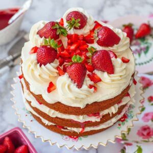 Strawberry cake for birthday